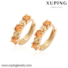 27771xuping fashion 18K gold color hoop women Synthetic CZ earring